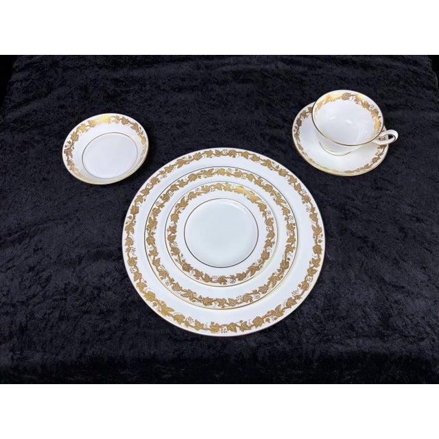 Wedgwood Whitehall White (W4001) Fine Bone China Dinnerware — Complete 8-Place Estate Setting With Tea Service (59-Piece Master Lot #1) For Sale - Image 15 of 16