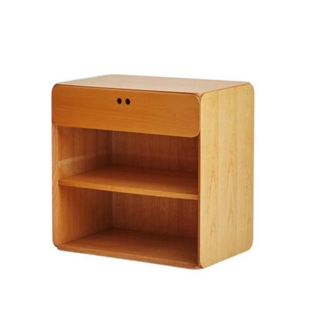 Pair of 'Samara Series' Beech Wood Nightstands by Derk Jan De Vries for Maisa This piece is attributed to the mentioned...