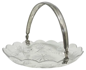 Dutch Crystal Bowl with Silver Handle, 1909