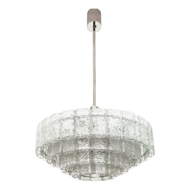 Iceglass Chandelier from Doria Leuchten, 1950s For Sale