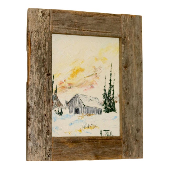 Anselmo, Winter Landscape, 1960s, Oil on Canvas, Framed For Sale