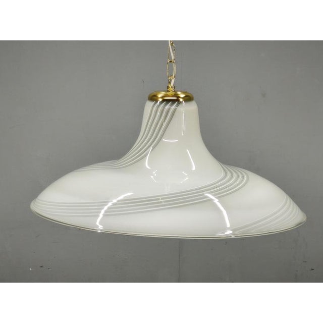 Italian Murano Glass Swirl Pendant Light with Brass, 1970s For Sale - Image 11 of 12