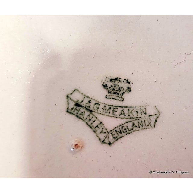 Ceramic Antique J & G Meakin Hanley England Candida Round Covered Vegetable Casserole Bowl W Lid 1920s For Sale - Image 7 of 10