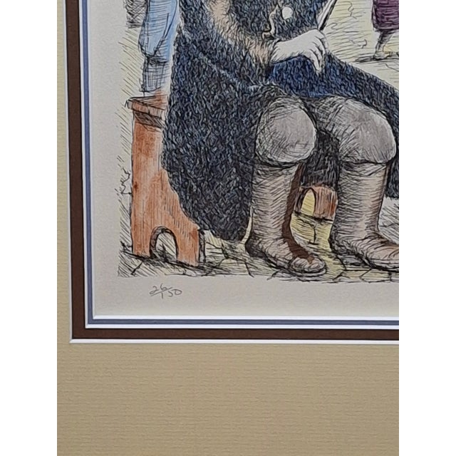 1960s Limited Edition Lithograph "Safed Street Scene With Fiddler" Artur Bar-on Ba-Bar For Sale - Image 10 of 16