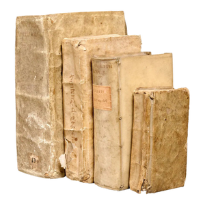Lot of 4 Rare Antique 17th Century Fine Vellum Wrapped Bound Latin Books 1600's