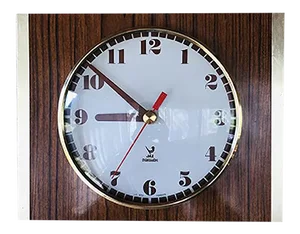 Mid-Century Brass and Formica Wall Clock from JAZ, 1970s
