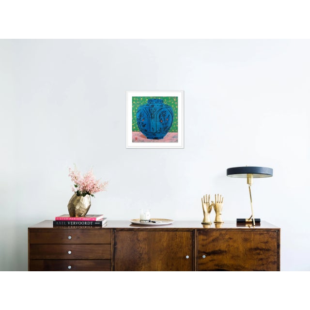 Contemporary Persian Vase by Jelly Chen in White Framed Paper, Large Art Print For Sale - Image 3 of 4