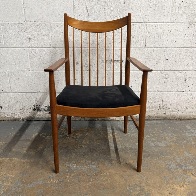 Brown Set of 6 Arne Vodder for Sibast Danish Modern Teak Dining Chairs, 2 Arm 4 Side Circa 1960's For Sale - Image 8 of 16
