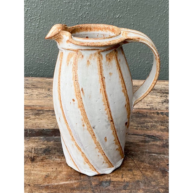 Vintage Original Studio Pottery Swirl Vase For Sale - Image 12 of 12