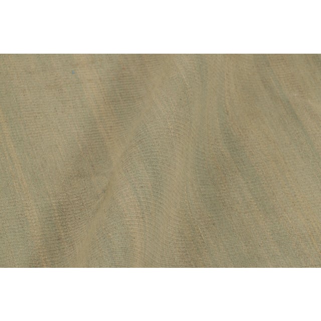 Textile Rug & Kilim’s Contemporary Textural Solid Kilim in Ice Blue and Gold Tomes For Sale - Image 7 of 10