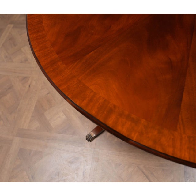 2020s Round Mahogany Dining Table For Sale - Image 5 of 9