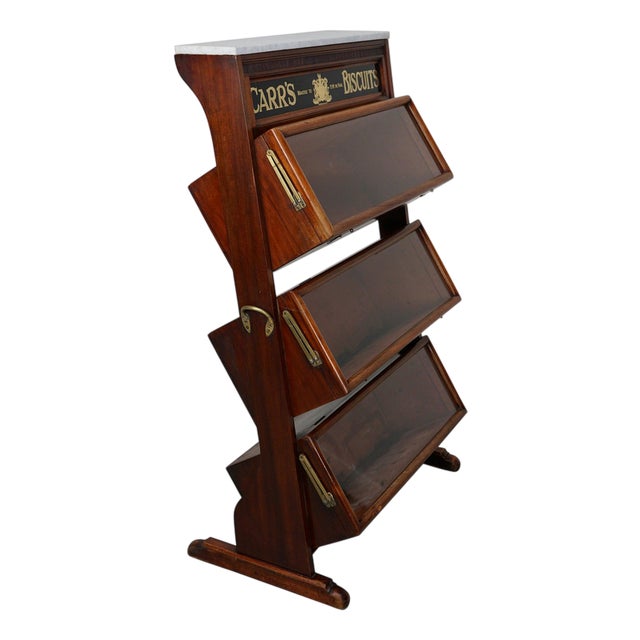 Victorian 19th Century Hardwood Carrs Biscuits Vitrine For Sale