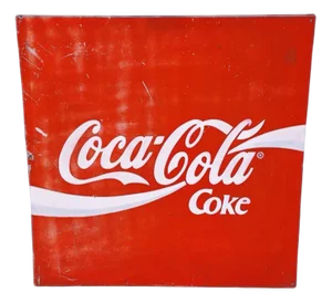 Silk-Screened on Sheet Metal Coca Cola Sign, Italy, 1970s