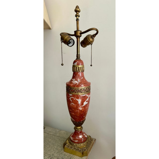 Early 20th Century Louis XVI / Neoclassical Style Marble Table Lamp For Sale - Image 5 of 8