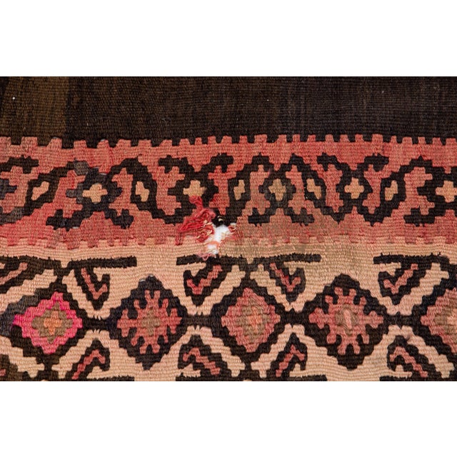 Pink 1960s Vintage Turkish Kilim Multicolor Handmade Tribal Wool Runner For Sale - Image 8 of 9