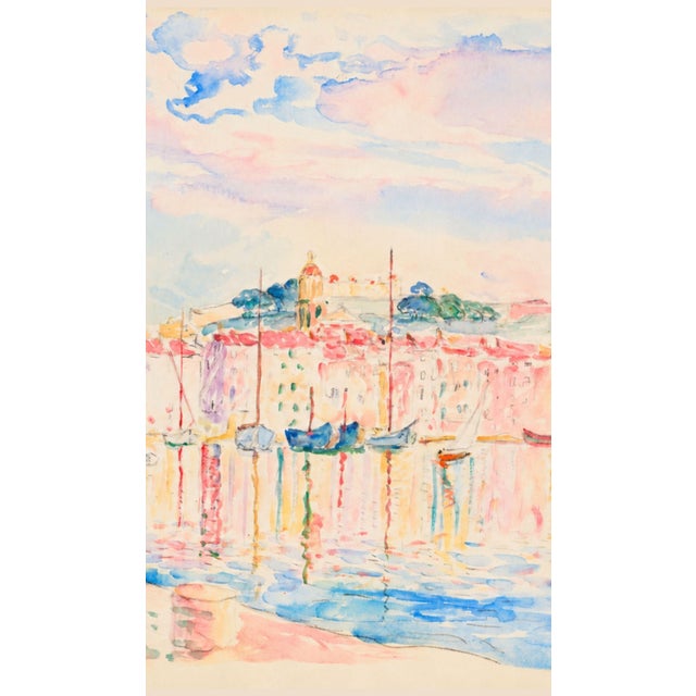 Not Yet Made - Made To Order Pastel French Riviera Harbor Art Print – Le Port De Saint-Tropez by Lebasque, 32" X 24" For Sale - Image 5 of 7