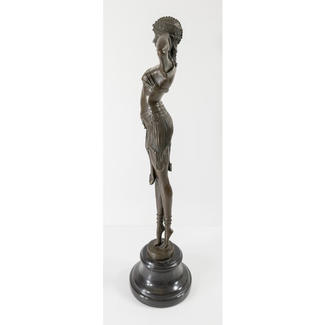 Mid-Century Bronze Orientalist Figure After Virtue by Demetre Chiparus For Sale - Image 9 of 12