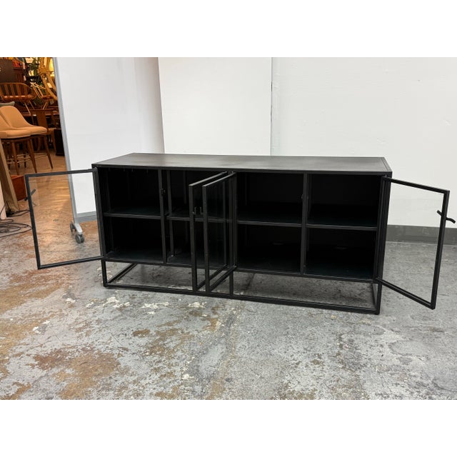 Crate & Barrel Paul Schulman for Crate & Barrel Casement Black Credenza For Sale - Image 4 of 12