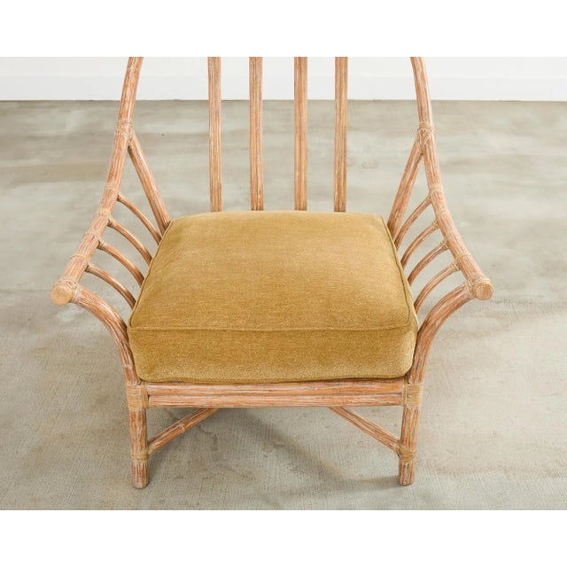 Tan Pair of McGuire Organic Modern Cerused Rattan Lounge Chairs For Sale - Image 8 of 12