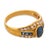 Vintage Sapphire Diamond 18k Yellow Gold Ring, Size 5.25 For Sale - Image 4 of 6