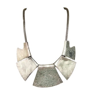 Vintage Brutalist Style Metal Necklace For Sale