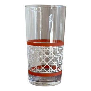 Small Mid-20th Century Woven Cane Pattern Tumblers — Set of 8 For Sale