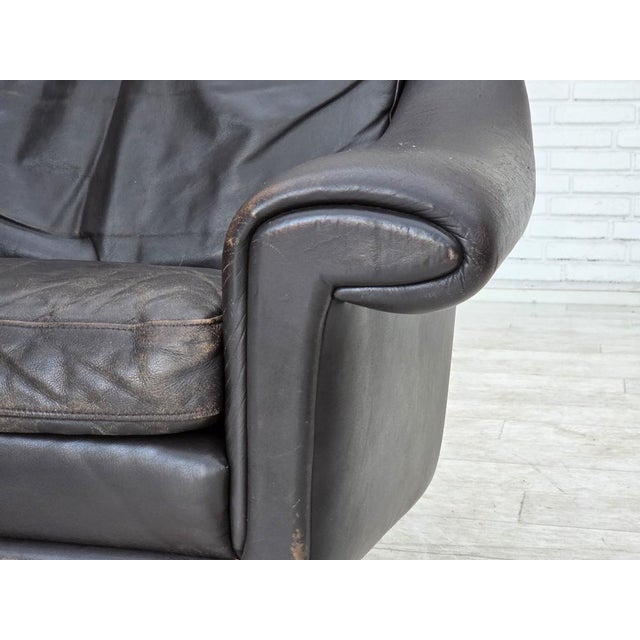 Mid-Century Modern Danish Leather Swivel Armchair from Aage Christensen, 1960s For Sale - Image 3 of 18