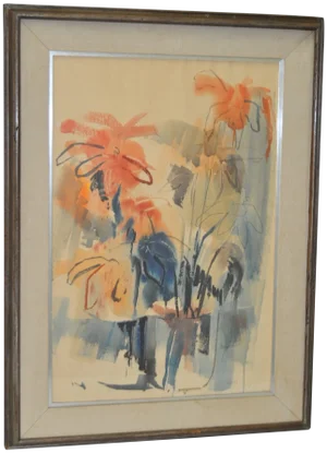 Vintage Floral Still Life Watercolor by Hibbard