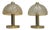 Brass and Relief Glass Mushroom Table Lamps from Peill & Putzler, 1970s, Set of 2 For Sale