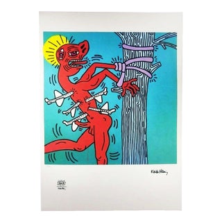 1990s Keith Haring, Figurative Composition, Limited Edition Lithograph For Sale