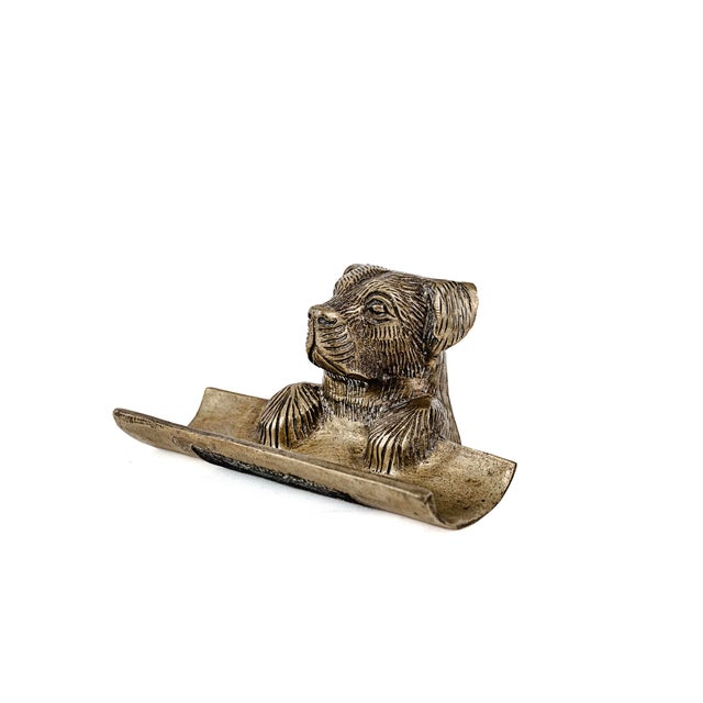 French Vintage French Brass Animal Pen and/or Card Holder For Sale - Image 3 of 9