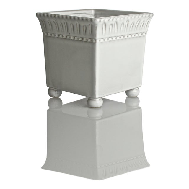 Charlot Square Planter/Cachepot with Round Feet For Sale