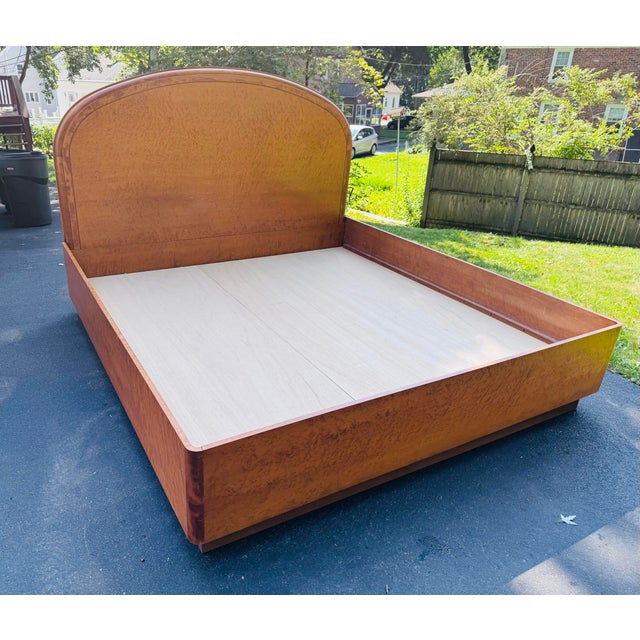 Wood Vintage 1980s Custom Birdseye Maple King Size Bed For Sale - Image 7 of 12