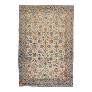 Late 20th Century Glamorous Royal Persian Kerman Floral Rug For Sale