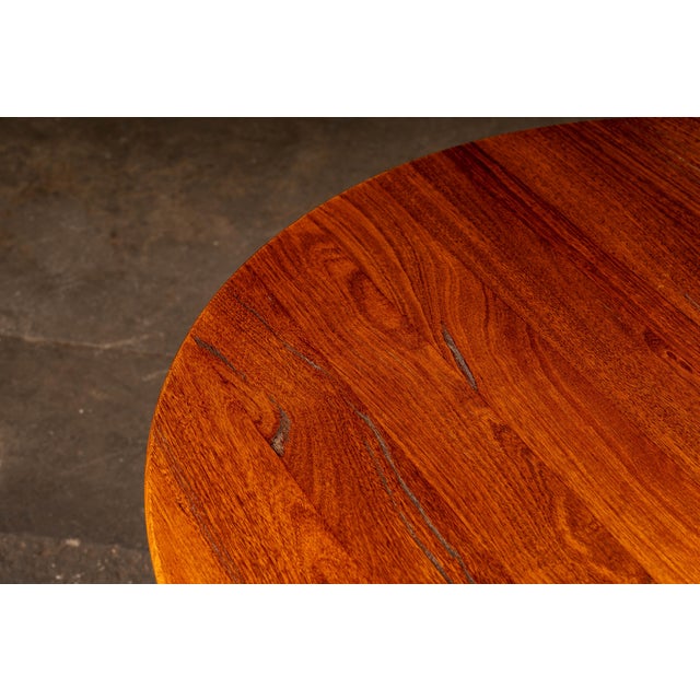 Vintage Hardwood Dining Table With Industrial Chic Steel Pedestal Base For Sale - Image 10 of 10