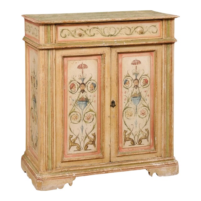 18th Century Italian Orig. Hand-Painted Cabinet For Sale