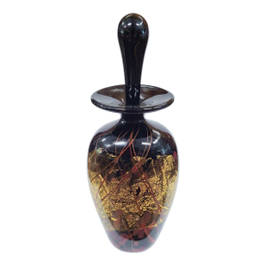 Michael Nourot Glass Studio 1993 Black & Gold Perfume Bottle