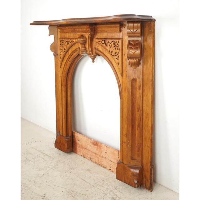 Victorian Late Victorian Eastlake Wood Mantel For Sale - Image 3 of 11