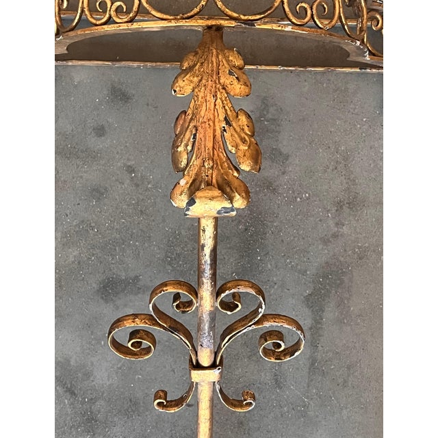 Metal 19th Pair of Gilded French Wrought Iron Console Tables For Sale - Image 7 of 18