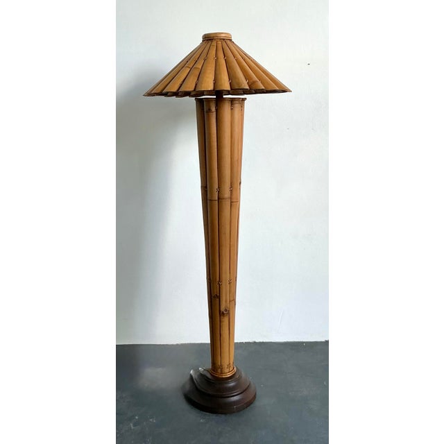Vintage Boho Split Bamboo Floor Lamp For Sale - Image 11 of 11