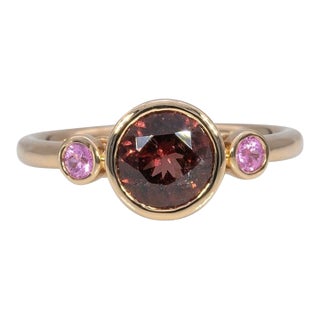 1.4Ct Red Spinel Ring With Pink Sapphire Accents: Solid 14k Gold, Size 6.75 For Sale
