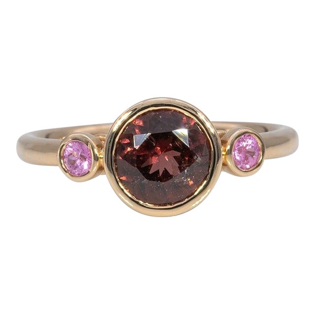1.4Ct Red Spinel Ring With Pink Sapphire Accents: Solid 14k Gold, Size 6.75 For Sale