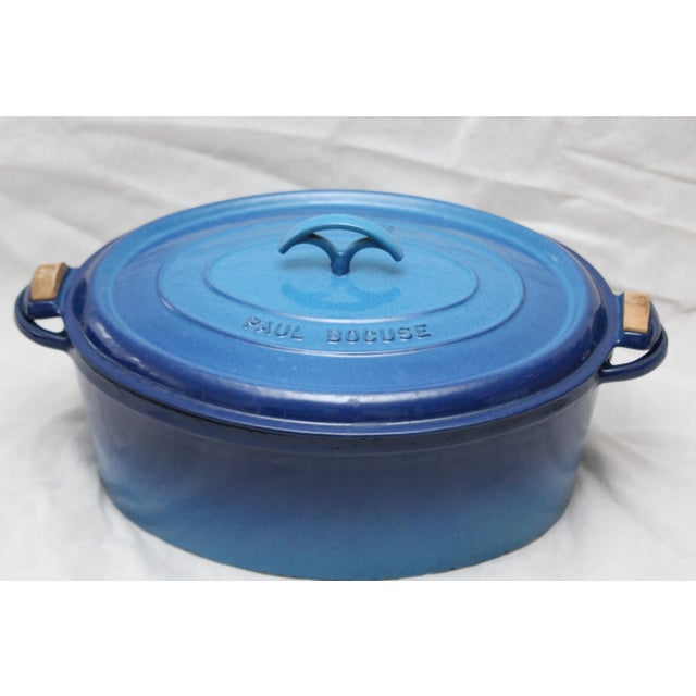 2000 - 2009 Blue Cast Iron Enamelled Casserole by Paul Bocuse, 2000s For Sale - Image 5 of 18