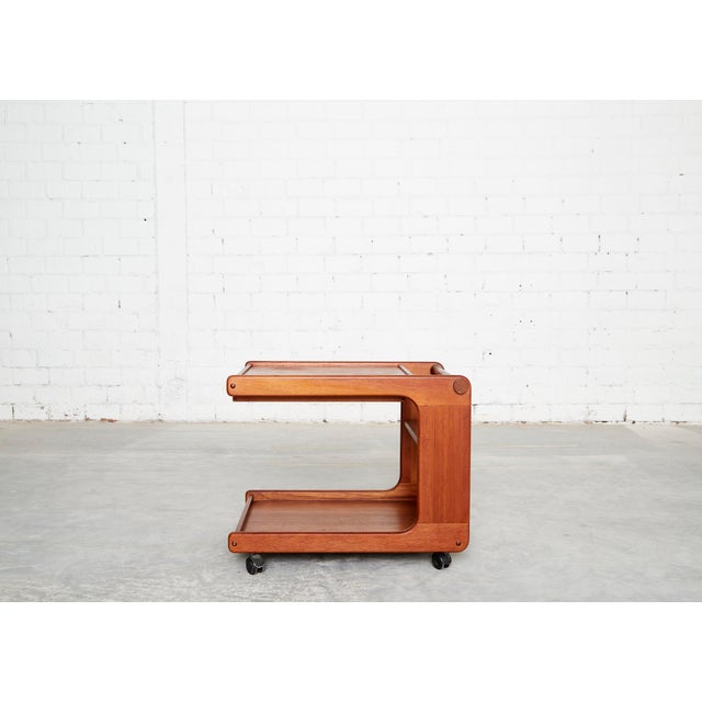 Mid-Cenntury C-Shaped Bar Trolley in Teak by K.T. Møbler, 1960s For Sale - Image 14 of 14
