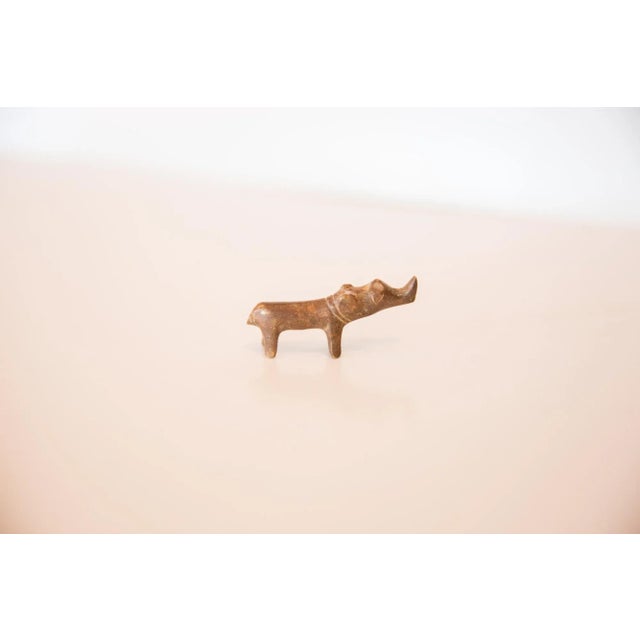 African Vintage African Mini Copper Rhino For Sale - Image 3 of 7