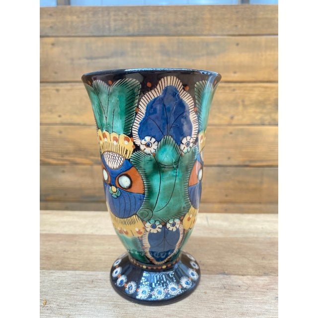 Vase in Glazed and Enameled Terracotta with Chrutmuster from Thun, Switzerland, 1890s For Sale - Image 17 of 18