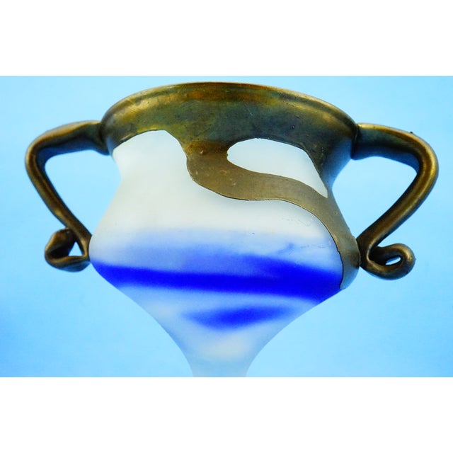 20th CenturyVase in Satin Glass and Galvanized Copper or Bronze by Filip Ravert, Bucharest, 1970s For Sale - Image 18 of 18