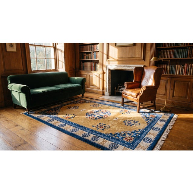 Textile Early 20th Century Chinese Silk Carpet For Sale - Image 7 of 7