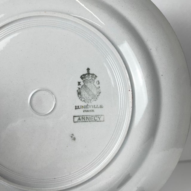 1920s Annecy Dinner Plates from KG Lunéville, 1920s, Set of 6 For Sale - Image 5 of 11