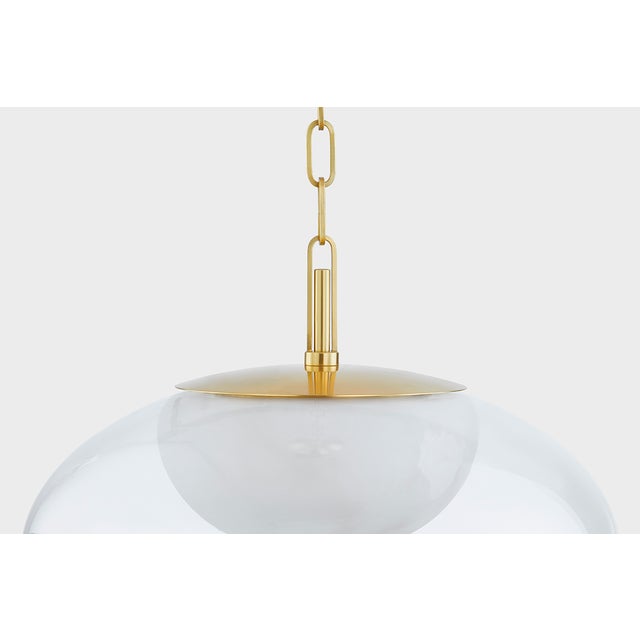 Hudson Valley Lighting Moore 17 in. 1 Light Pendant in Aged Brass Finish For Sale In New York - Image 6 of 11